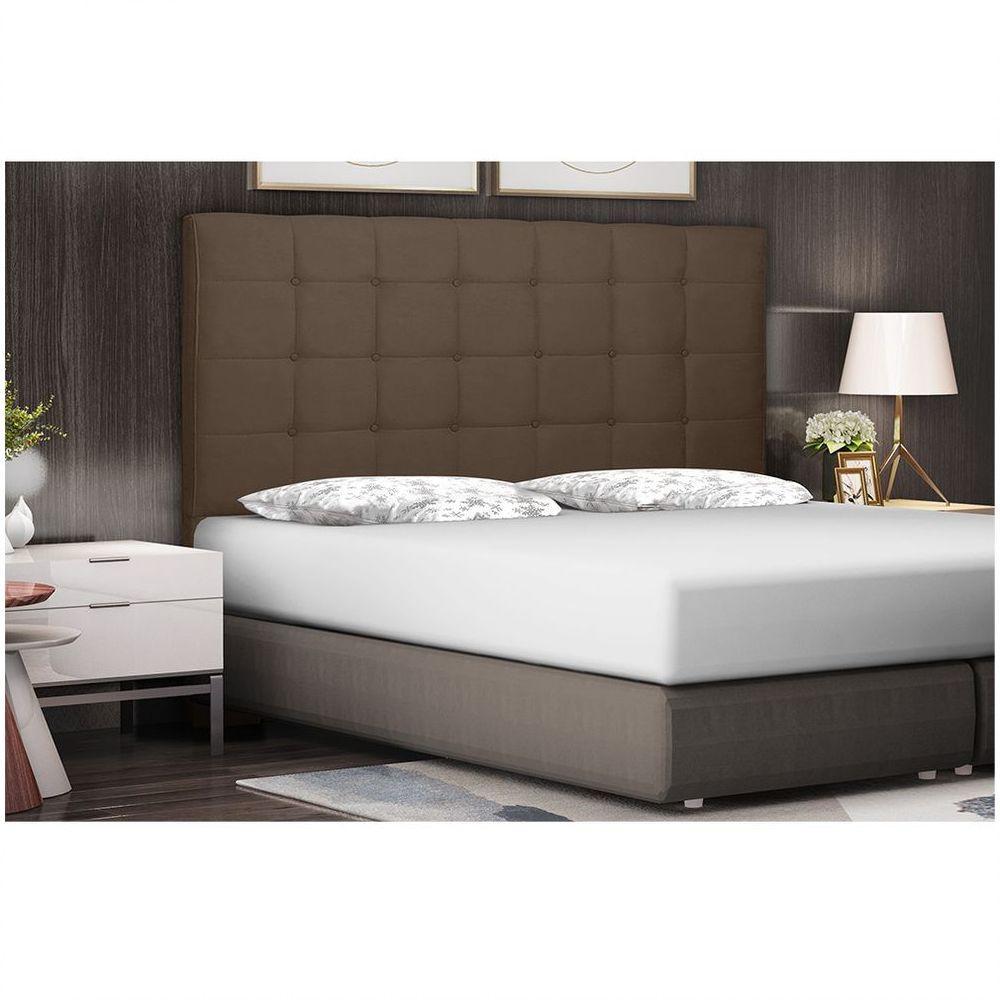 Cabeceira Verona Cama Box Solteiro 90Cm Suede Caramelo - 4