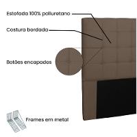 Cabeceira Verona Cama Box Solteiro 90Cm Suede Caramelo - 5