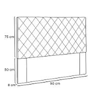 Cabeceira Dubai Para Cama Box Solteiro 90cm Suede Café - D'Rossi - 2