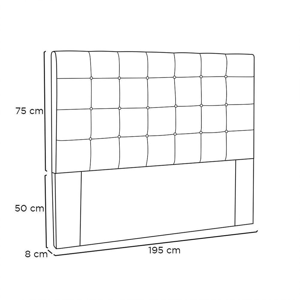Cabeceira Verona Cama Box King 195 Cm Corino Bege - 2
