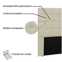 Cabeceira Verona Cama Box King 195 Cm Corino Bege - 3