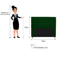 Cabeceira Cristal 195cm King Size com Strass Suede Verde - 2