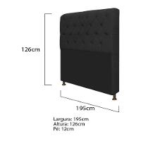 Cabeceira Lady e Recamier Ari 195Cm King Size Suede Preto