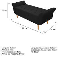 Cabeceira Lady e Recamier Ari 195Cm King Size Suede Preto - 7