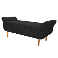 Cabeceira Lady e Recamier Ari 195Cm King Size Suede Preto - 9