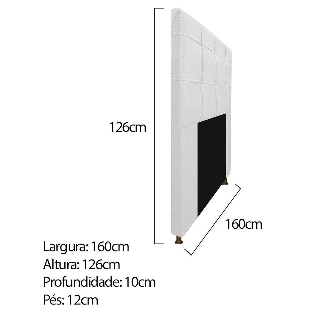 Cabeceira e Calçadeira Baú Mel 160 Cm Queen Size Branco - 2