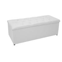 Cabeceira e Calçadeira Baú Mel 160 Cm Queen Size Branco - 3