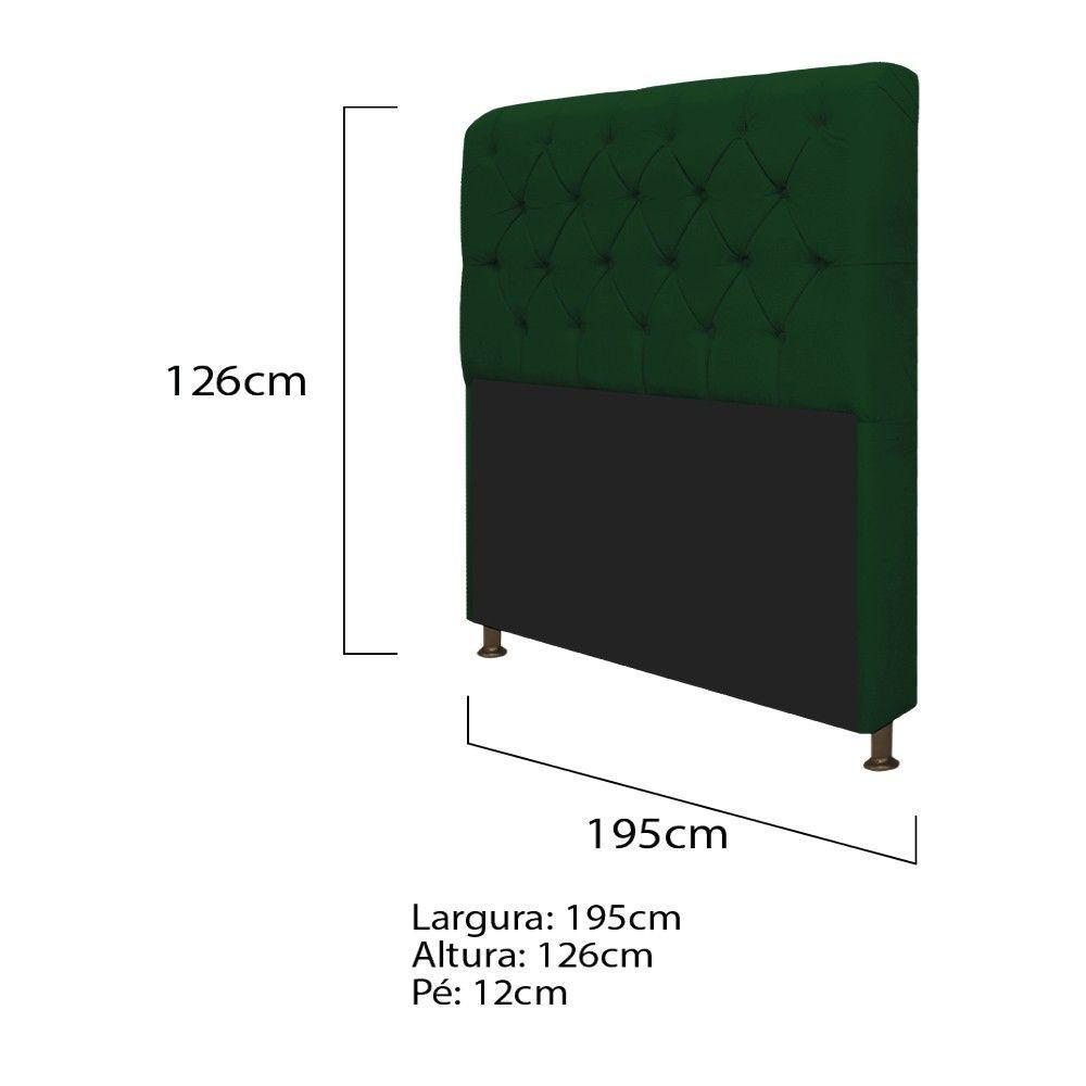 Cabeceira Lady e Recamier Ari 195 Cm King Size Suede Verde - 2