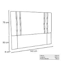 Cabeceira Gênova Para Cama Box Casal 140 Cm Suede - D'rossi Cor Café