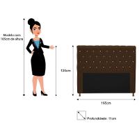 Cabeceira Cristal 195cm King Size com Strass Suede Marrom - 2