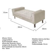 Kit Cabeceira Lady e Recamier Félix 90Cm Solteiro Suede Bege - 5