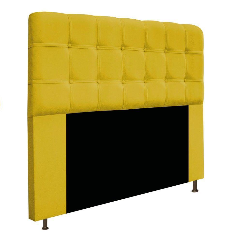 Cabeceira e Calçadeira Baú Mel 195 Cm King Size Amarelo - 6