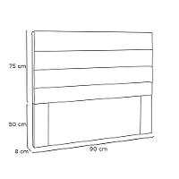 Cabeceira La Italiana Para Cama Box Solteiro 90 Cm Suede Cinza- D'rossi - 2