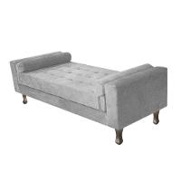 Cabeceira Lady e Recamier Félix 90 Cm Solteiro Suede Cinza