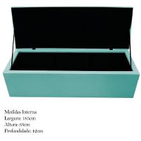 Cabeceira e Calçadeira Baú Mel 195 Cm King Size Azul Tiffany - 2