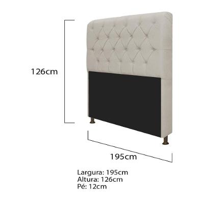 Cabeceira Lady e Recamier Ari 195Cm King Size Suede Bege