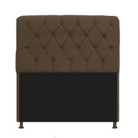 Kit Cabeceira Lady e Recamier Ari 140 Cm Casal Suede Marrom - 6