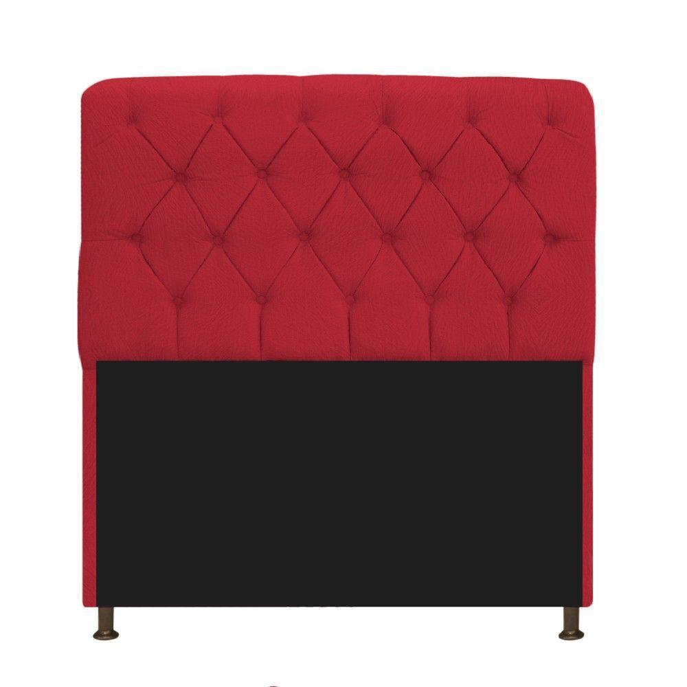 Cabeceira Lady e Recamier Ari 90 Cm Solteiro Suede Vermelho - 2