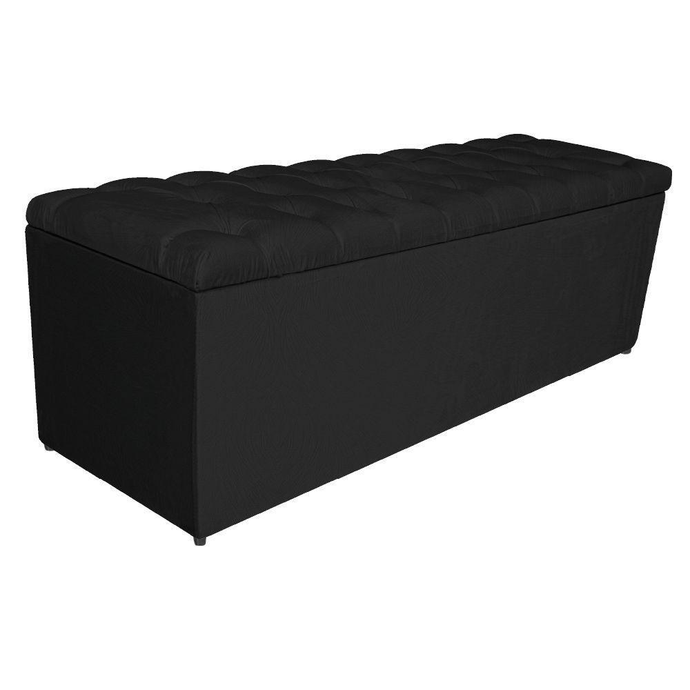 Kit Cabeceira e Calçadeira 195 Cm King Size Suede Preto - 4