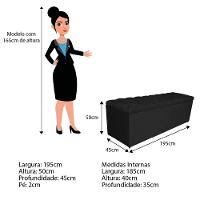 Kit Cabeceira e Calçadeira 195 Cm King Size Suede Preto - 5