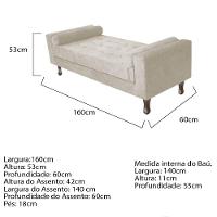 Cabeceira Lady e Recamier Félix 160 Cm Queen Size Suede Bege