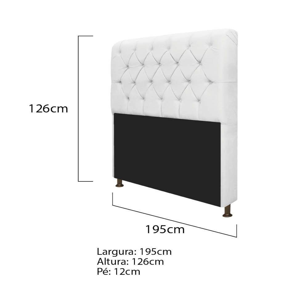 Cabeceira Lady e Recamier Félix 195 Cm King Size Branco - 3