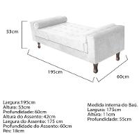 Cabeceira Lady e Recamier Félix 195 Cm King Size Branco - 12