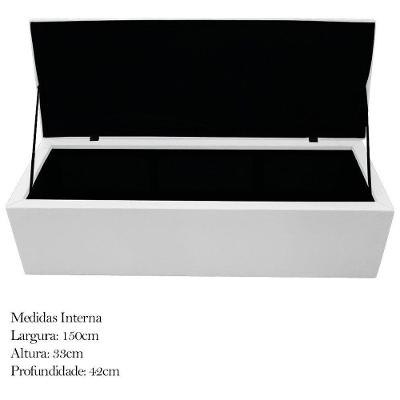 Cabeceira e Calçadeira Baú Mel 160 Cm Queen Size Branco