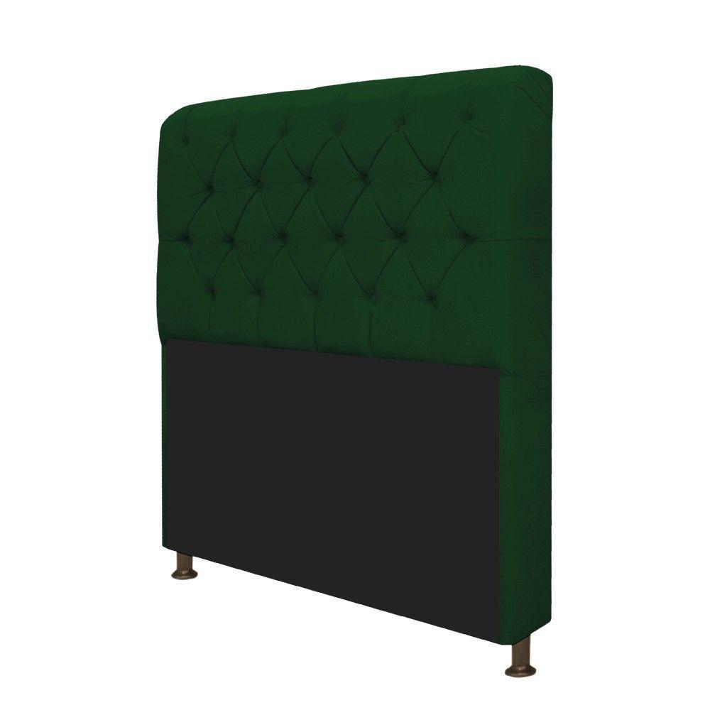 Cabeceira Lady e Recamier Ari 90Cm Solteiro Suede Verde - 3