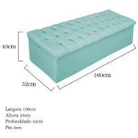 Cabeceira e Calçadeira Baú Mel 160Cm Queen Size Azul Tiffany - 5
