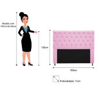 Cabeceira 160cm Queen Size com Strass Suede Rosa Bebê - 2