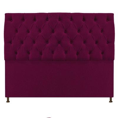 Cabeceira Sofia 140 Cm Casal Suede Bordô