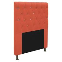 Cabeceira Cristal 90cm Solteiro com Strass Suede Terracota - 3