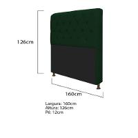 Cabeceira Lady e Recamier Félix 160Cm Queen Size Suede Verde - 7