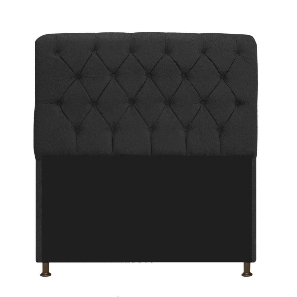 Cabeceira Lady e Recamier Ari 90Cm Solteiro Suede Preto - 6