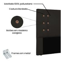Cabeceira Gênova Para Cama Box King 195 Cm Corino Marrom - D'rossi - 3