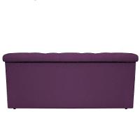 Calçadeira Baú Mel 90 Cm Solteiro com Capitonê Suede Roxo