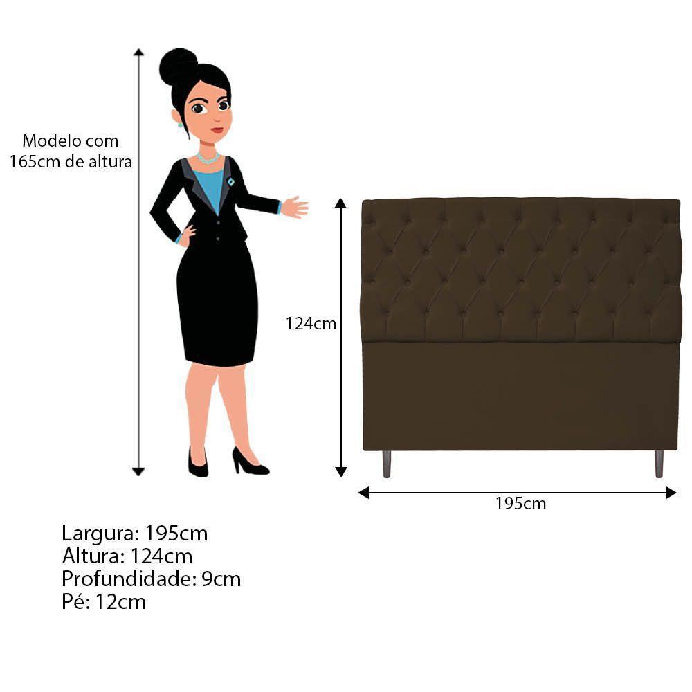 Kit Cabeceira e Calçadeira 195 Cm King Size Suede Marrom - 2