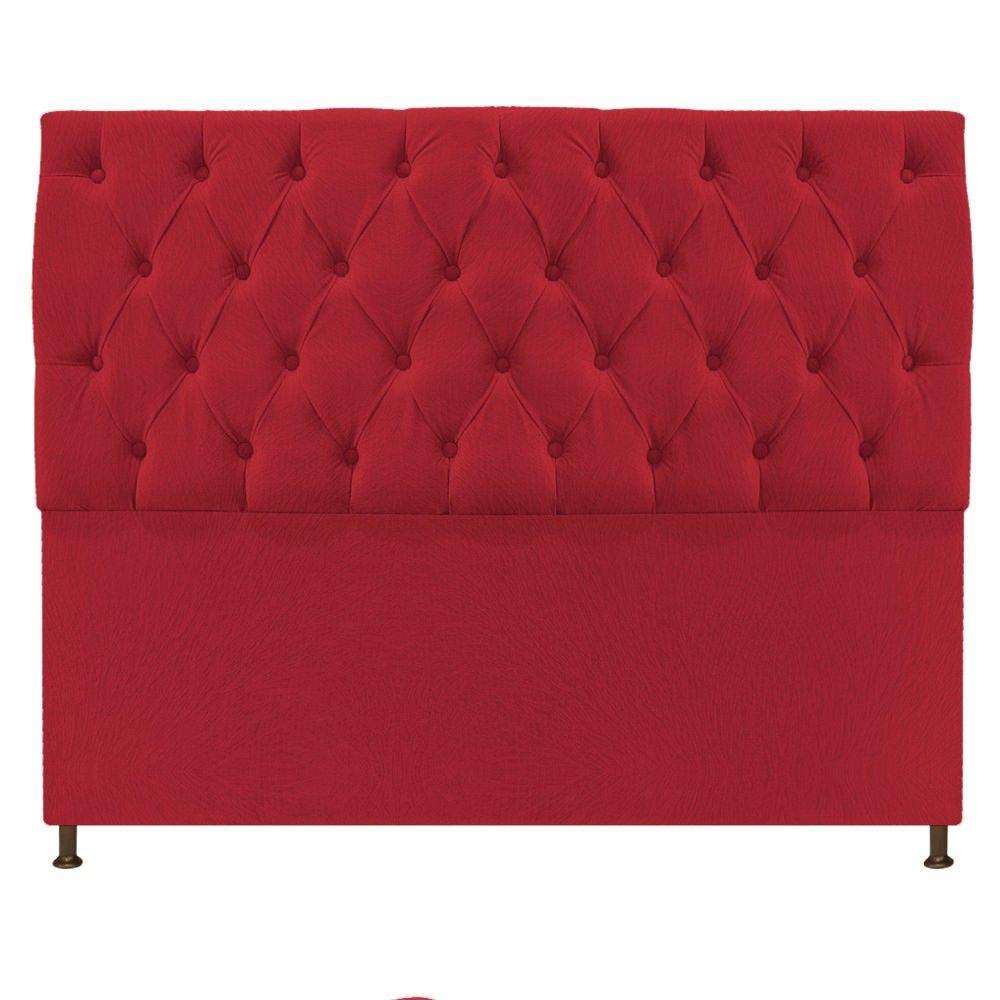 Cabeceira Sofia 195 Cm King Size Suede Vermelho - 1