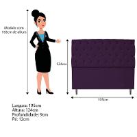 Kit Cabeceira e Calçadeira 195 Cm King Size Suede Roxo