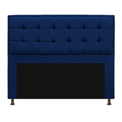 Cabeceira Copenhague 140cm Casal Suede Azul Marinho