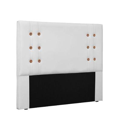 Cabeceira Gênova Para Cama Box King 195 Cm Corino Branco - D'rossi