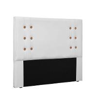 Cabeceira Gênova Para Cama Box King 195 Cm Corino Branco - D'rossi - 1