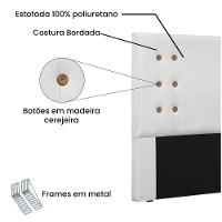 Cabeceira Gênova Para Cama Box King 195 Cm Corino Branco - D'rossi - 3