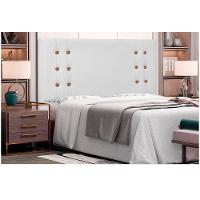 Cabeceira Gênova Para Cama Box King 195 Cm Corino Branco - D'rossi - 4