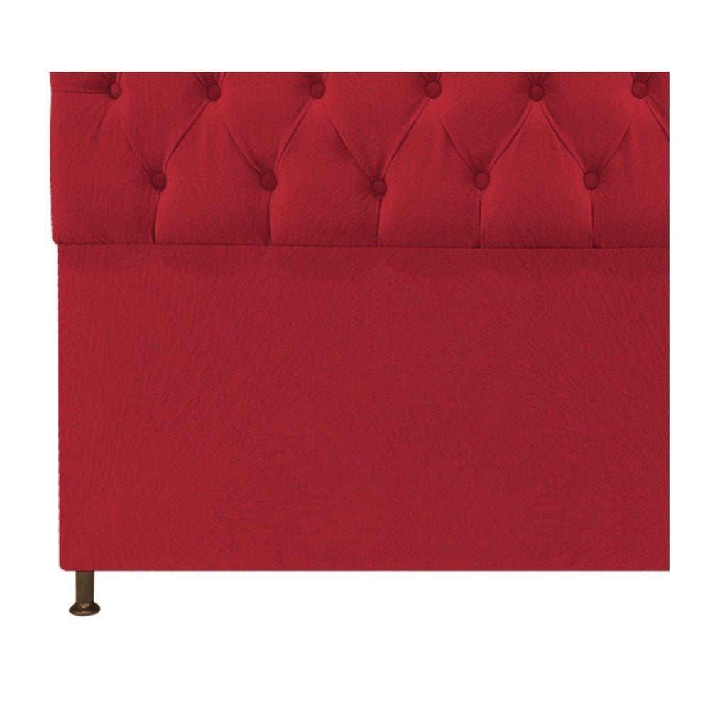 Cabeceira Sofia 140 Cm Casal Suede Vermelho - 2