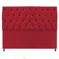 Cabeceira Sofia 140 Cm Casal Suede Vermelho - 1