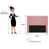 Cabeceira Cristal 195cm King Size com Strass Suede Rosê - 2