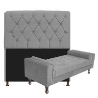 Cabeceira Lady e Recamier Félix 195 Cm King Size Cinza - 1