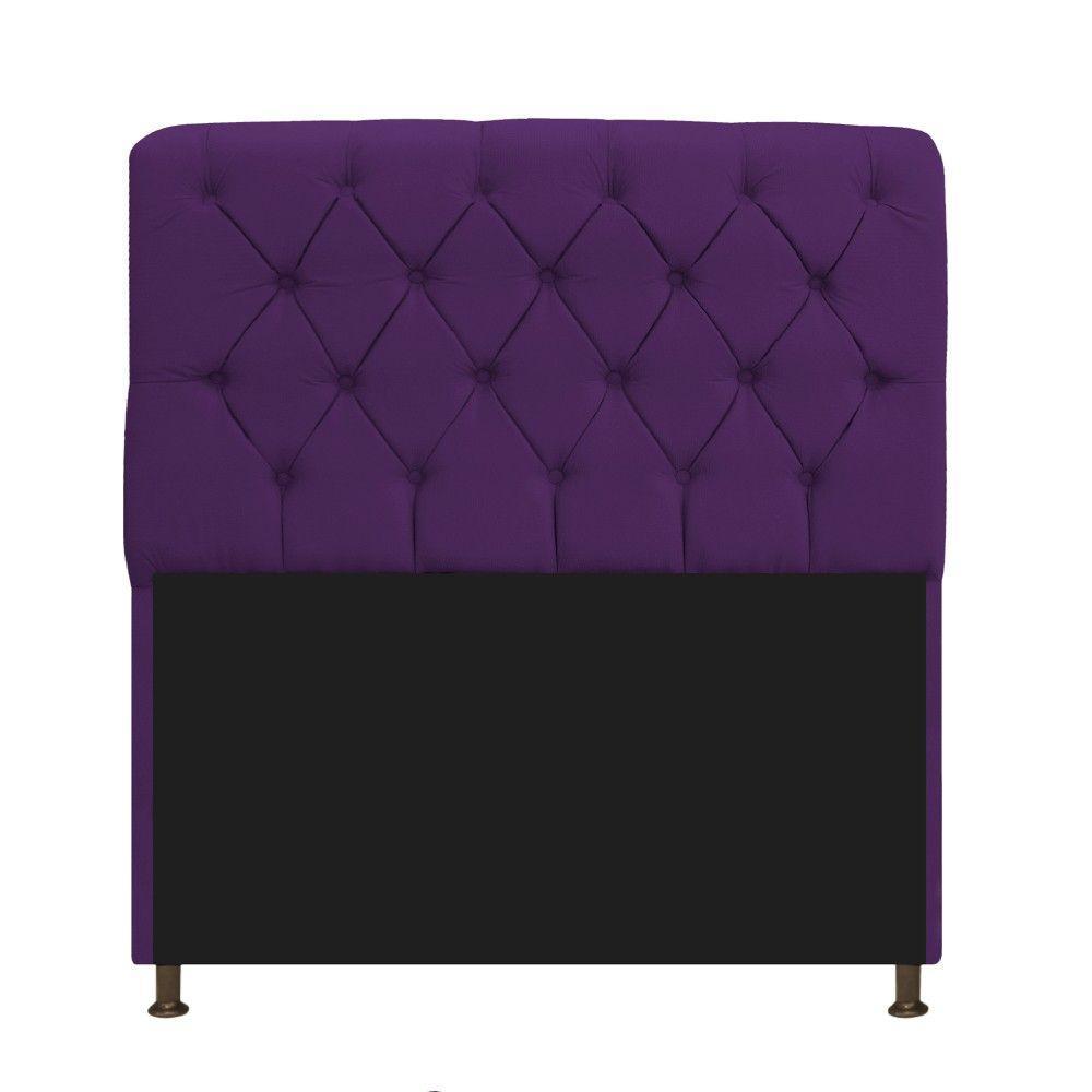 Cabeceira Lady e Recamier Ari 160 Cm Queen Size Suede Roxo - 6